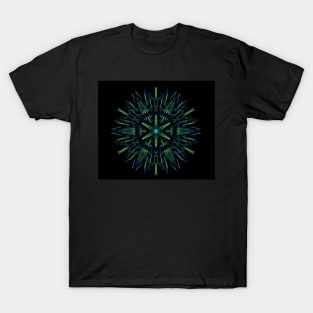 Blue-green geometric design T-Shirt